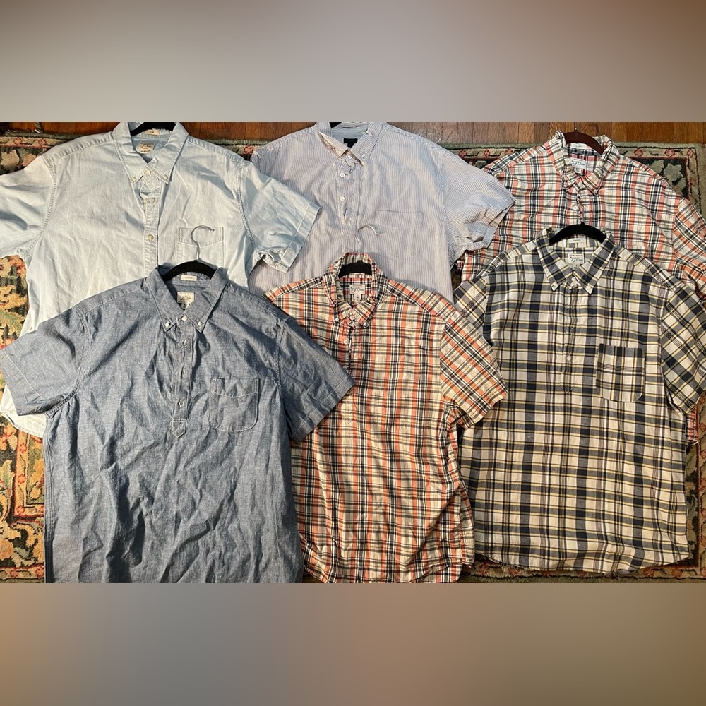 Bundle of 6 J. Crew Short Sleeve & Popover Shirts — Size L & XL
